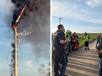 Windrad-Brand an A7 stellt Feuerwehr vor unlösbare Aufgabe - "machtlos" Windrad-Brand an A7 stellt Feuerwehr vor unlösbare Aufgabe - "machtlos"