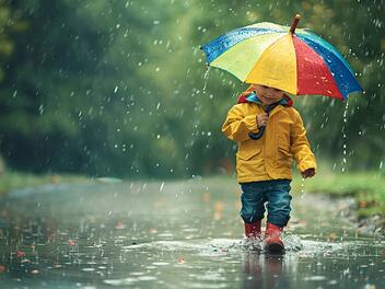 Verregneter Donnerstag in Franken: Meteorologen prognostizieren ein warmes Frühlingswochenende mit Saharastaub und Temperaturen bis zu 25 Grad. Regen, Frühling, Sommerregen