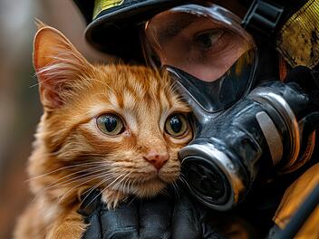 Katzen verursachen Wohnungsbrand - tragisches Ende Symbolbild: Katze, Feuerwehr